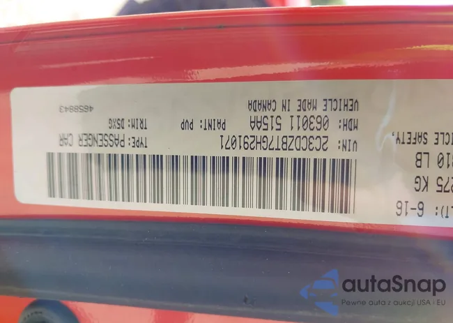 2C3CDZBT7GH291071: 43445778