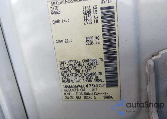 1N4AA5AP4EC479402: 43445823