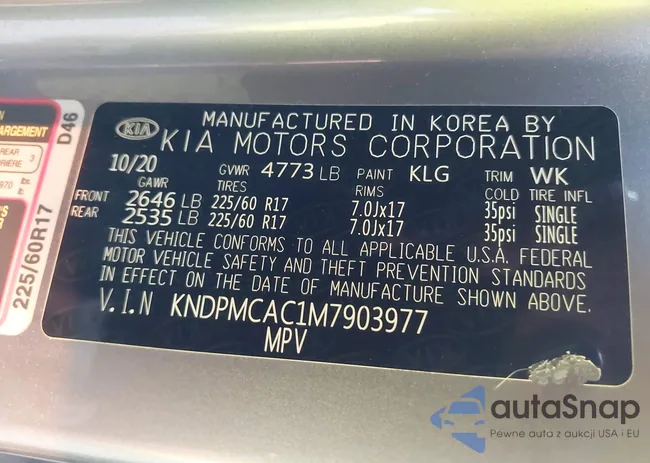 KNDPMCAC1M7903977: 43445838