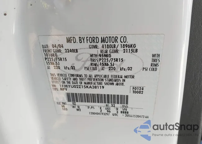 1FMYU02Z15KA38119: 43445841