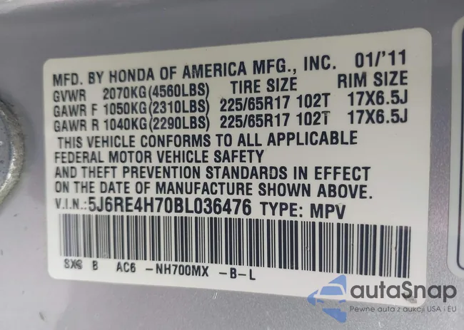 5J6RE4H70BL036476: 43445865