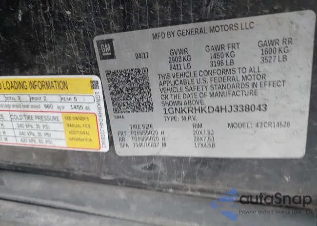 1GNKRHKD4HJ338043: 43445935