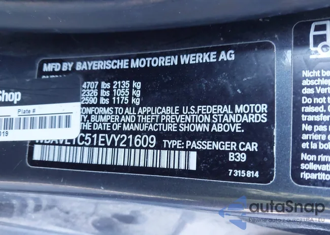 WBAVL1C51EVY21609: 43445949