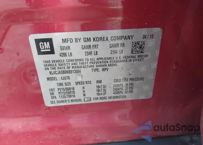 KL4CJASB0KB913504: 43445977