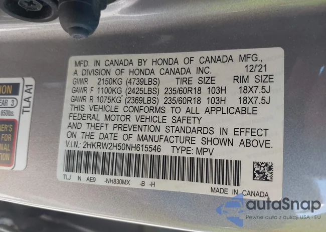 2HKRW2H50NH615546: 43446067