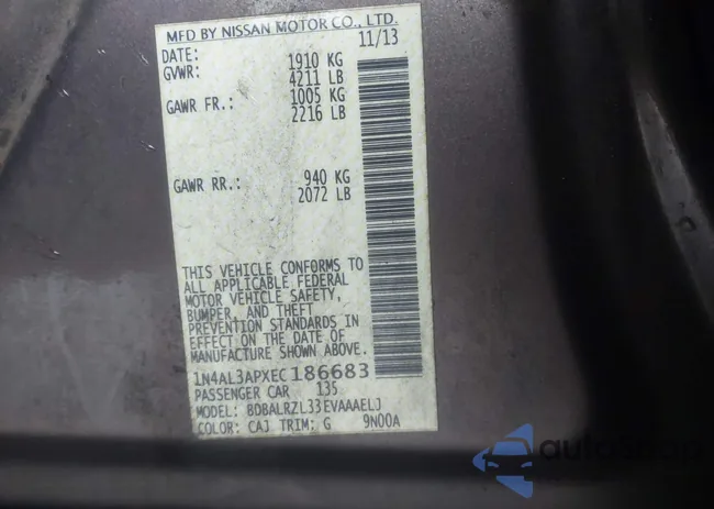 1N4AL3APXEC186683: 43446104