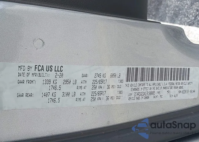 2C4RDGEGXLR188885: 43446142