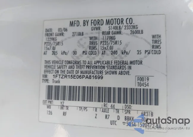 1FTZR15E06PA81699: 43445186