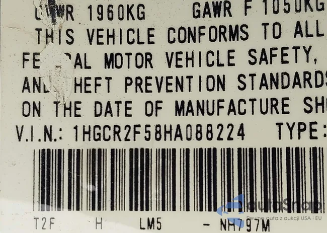 1HGCR2F58HA088224: 43445260