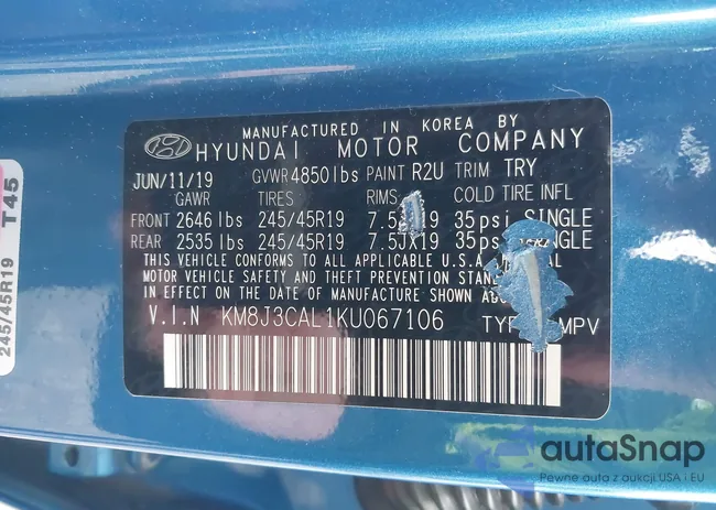 KM8J3CAL1KU067106: 43445386