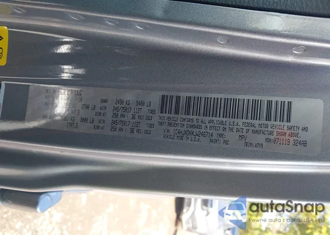 1C4HJXDNXJW246714: 43445394