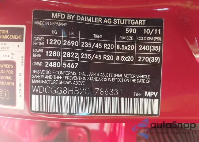 WDCGG8HB2CF786331: 43445410