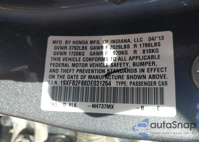 19XFB2F88DE031264: 43445534