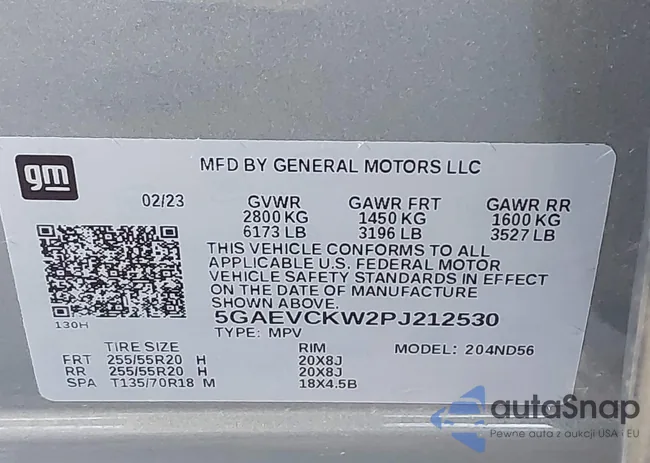 5GAEVCKW2PJ212530: 43446608