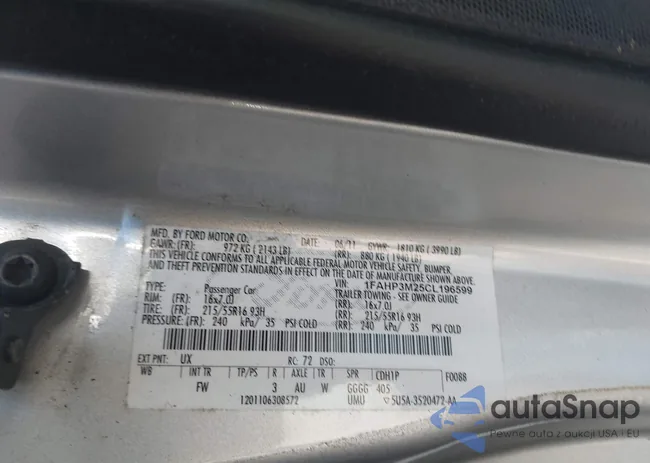 1FAHP3M25CL196599: 43446846