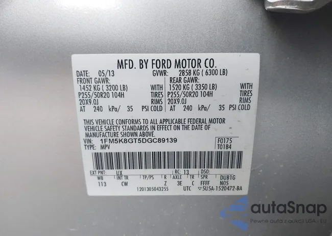 1FM5K8GT5DGC89139: 43446969