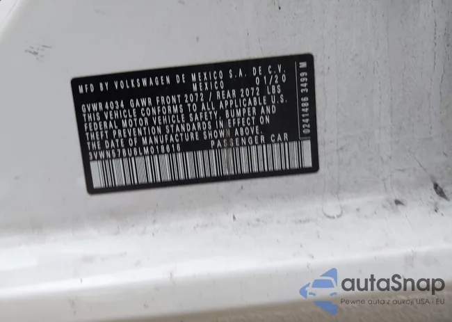 3VWN57BU8LM018616: 43447022