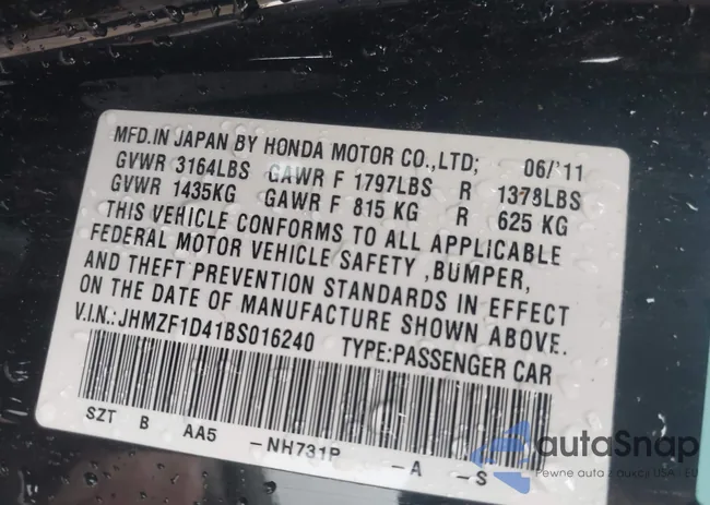 JHMZF1D41BS016240: 43447075