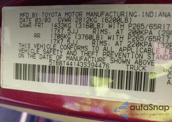 5TBBT44143S394476: 43446369