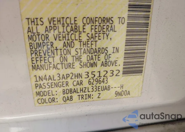 1N4AL3AP2HN351232: 43446384