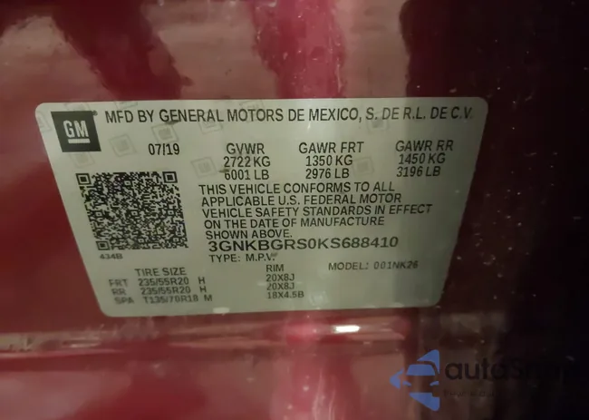 3GNKBGRS0KS688410: 43447550