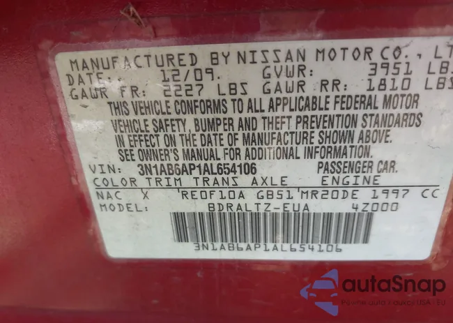 3N1AB6AP1AL654106: 43447638