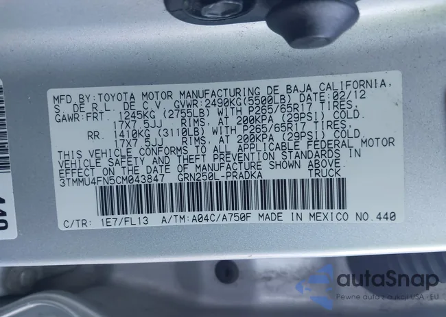 3TMMU4FN5CM043847: 43447652