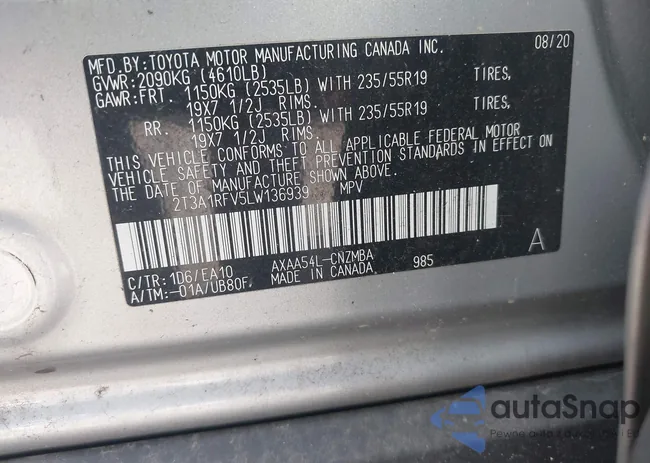 2T3A1RFV5LW136939: 43447759