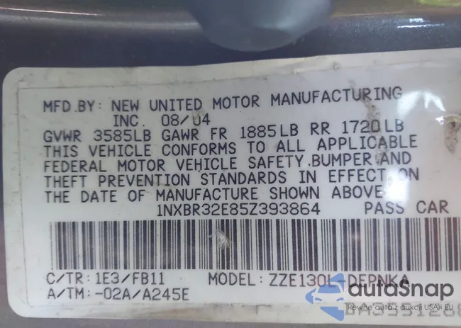 1NXBR32E85Z393864: 43447773