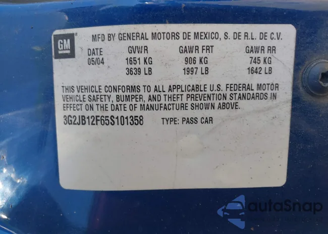 3G2JB12F65S101358: 43447785