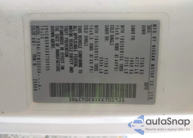 3N6CM0KNXKK700935: 43447843