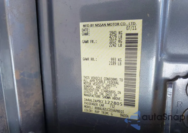 1N4AL2AP9CC122805: 43447959