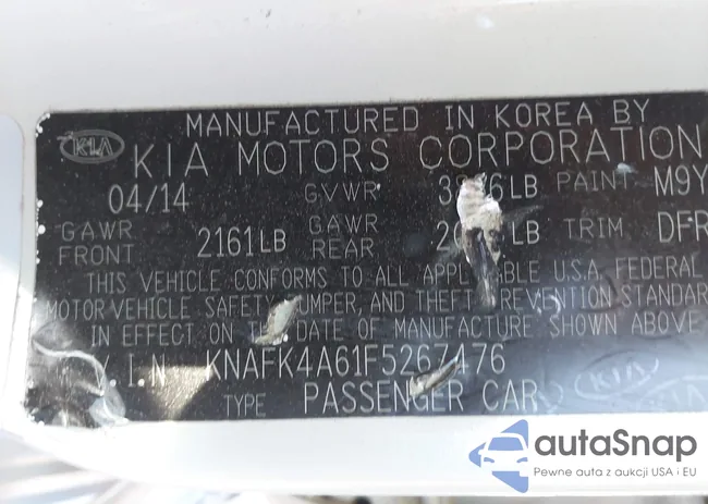 KNAFK4A61F5267476: 43447986