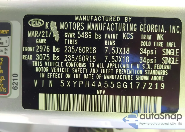 5XYPH4A55GG177219: 43448005