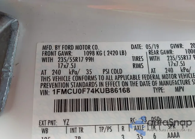 1FMCU0F74KUB86168: 43448041