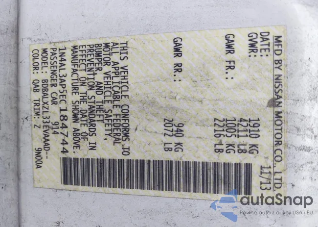 1N4AL3AP5EC184744: 43448086