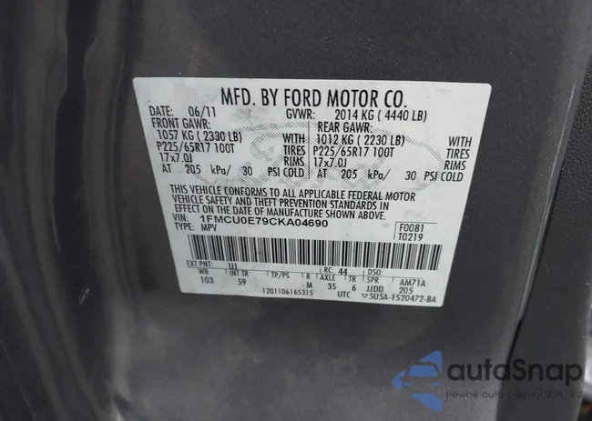 1FMCU0E79CKA04690: 43448090