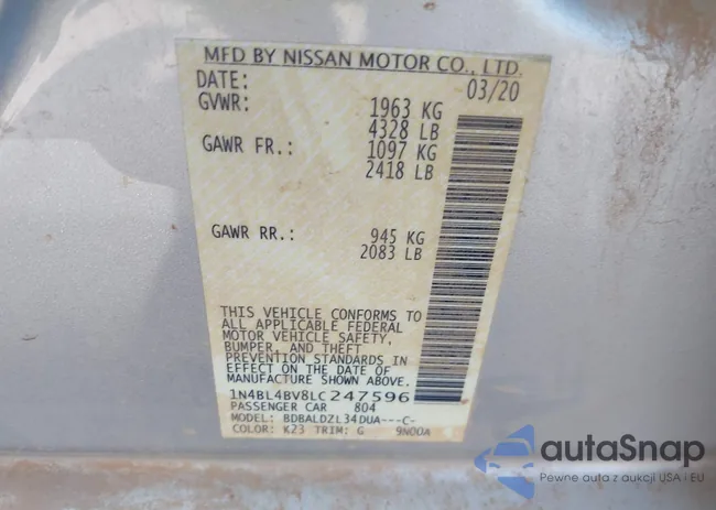 1N4BL4BV8LC247596: 43447214