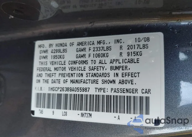 1HGCP26389A055987: 43447278