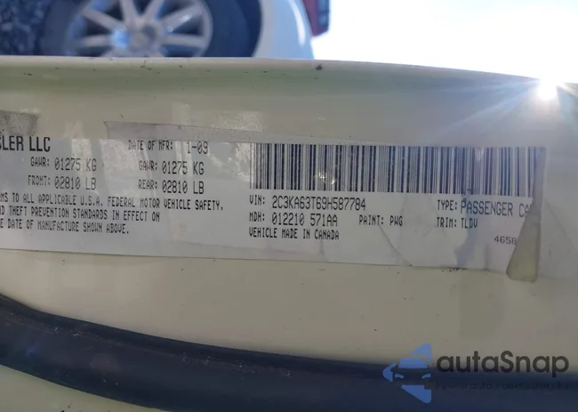 2C3KA63T69H587784: 43447419