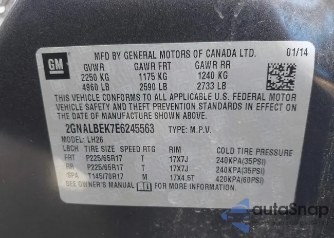 2GNALBEK7E6245563: 43448575