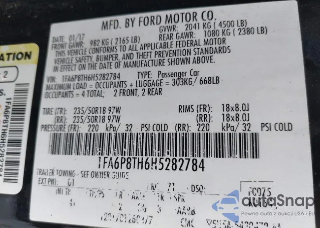 1FA6P8TH6H5282784: 43448594