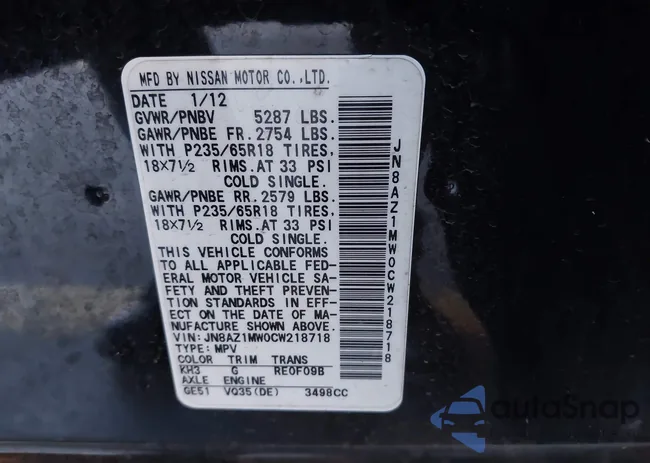 JN8AZ1MW0CW218718: 43448606