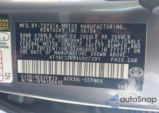 4T1BE32K04U927391: 43448672