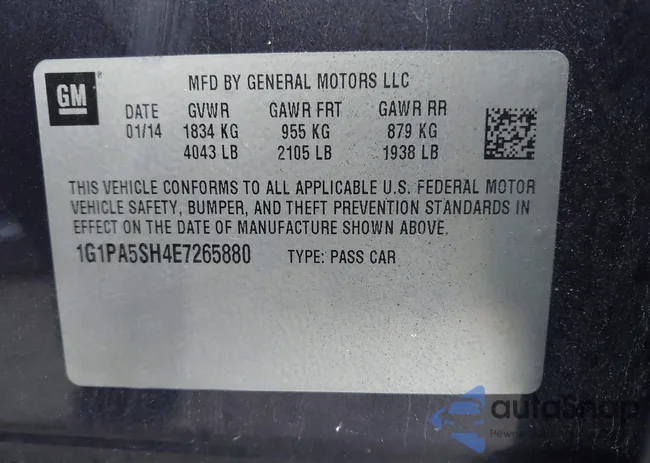 1G1PA5SH4E7265880: 43449000