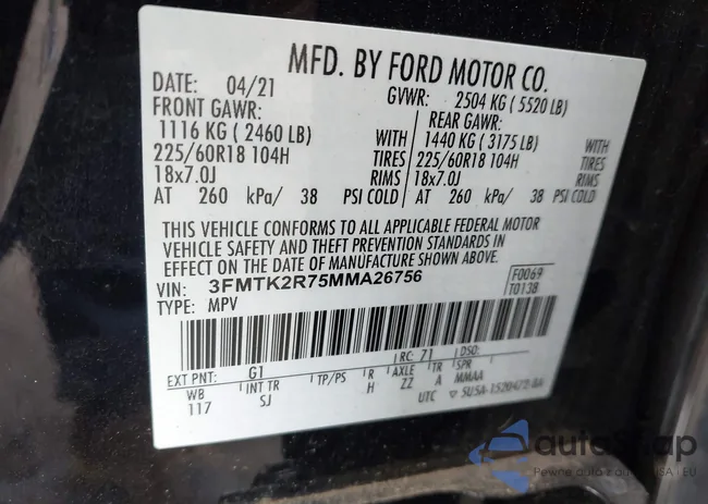 3FMTK2R75MMA26756: 43448156