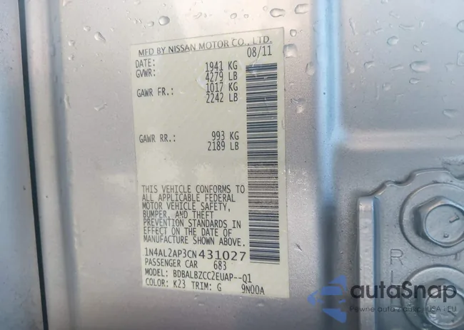 1N4AL2AP3CN431027: 43448456