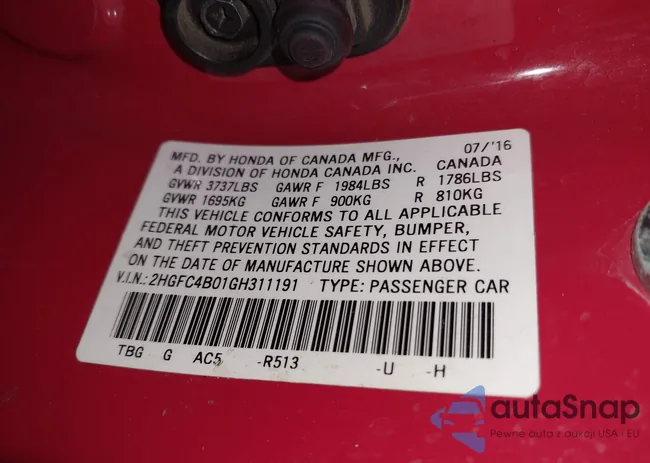 2HGFC4B01GH311191: 43449555