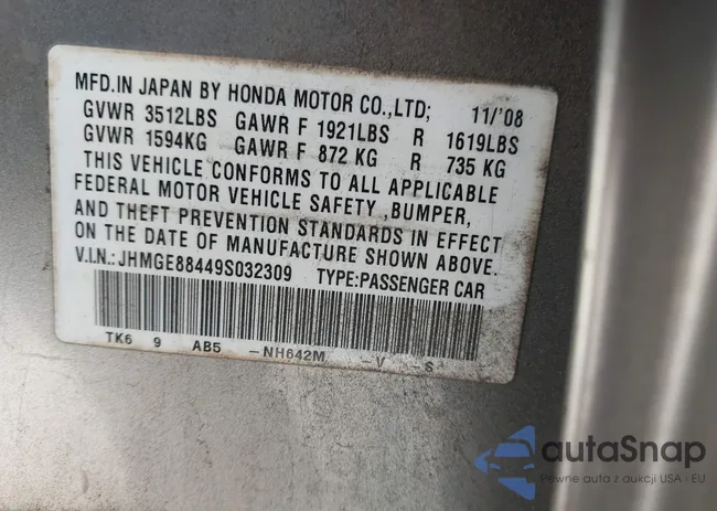 JHMGE88449S032309: 43449633