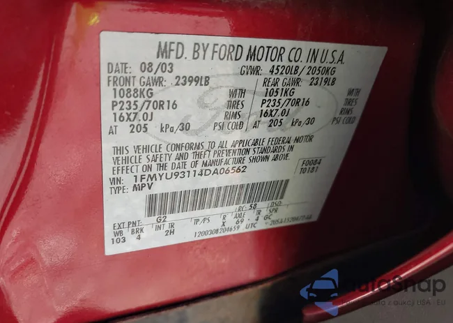 1FMYU93114DA06562: 43449683